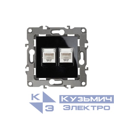 Розетка компьютерная 2-м Эра12 RJ45 12-3108-06 черн. Эра Б0014734