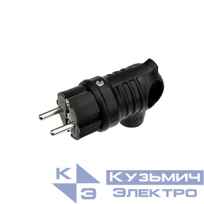 Вилка угловая влагозащ. с кольцом с/з 16А IP44 каучук Rexant 111-002