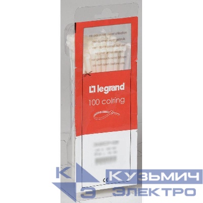 Хомут кабельный Corling 4.6х180 с маркиров. табл. полиамид 6/6 бесцвет. (уп.100шт) Leg 032063