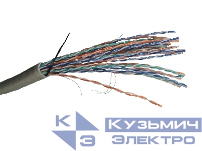 Кабель UTP25 cat.5e, 305м, 24 AWG, серый