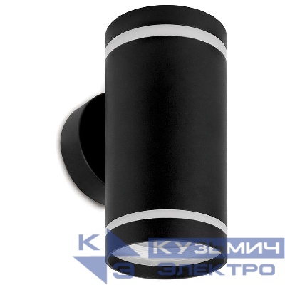 Светильник DH1002 2хGX53 230В садово-парковый на стену вверх/вниз черн. FERON 11709