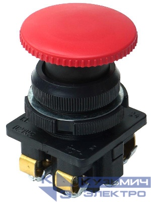 Выключатель кнопочный КЕ-021 У3 исп.2 1НО+1НЗ гриб без фиксации 10А IP40 660В красн. Электротехник ET511659