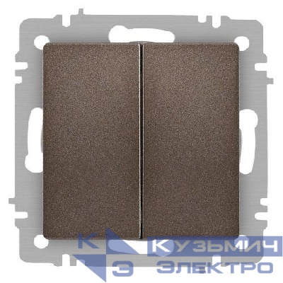 Выключатель 2-кл. СП Accent 6-104-08 10А IP20 250В AL/CU бронза Intro Б0063497