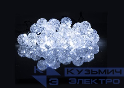 Светильник светодиодный садовый SLR-G05-30W гирлянда шарики холод. бел. на солнечн. батарее ФАZА 5033351