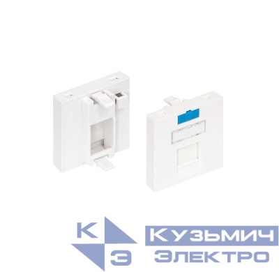 Вставка типа Mosaic 45х45мм 1 порт под модули-вставки типа Keystone со шторкой бел. NIKOMAX NMC-PM1P-PF-WT
