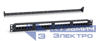 Патч-панель 19дюйм 1U 24 порта PL-24-Cat.6-Dual Cabeus 7128c
