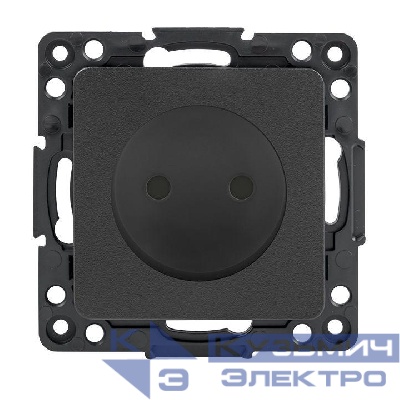 Розетка 1-м СП Стокгольм 10А IP20 без заземл. защ. шторки механизм черн. PROxima EKF EZR10-022-10