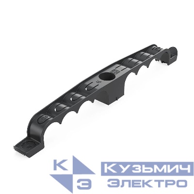 Держатель труб d20мм для прямого монтажа двусторон. на 8 мест черн. (уп.20шт) Промрукав PR13.03295