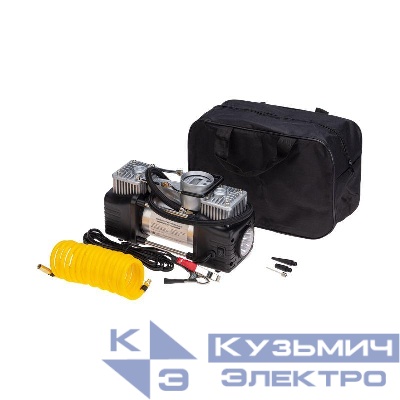 Компрессор автомобильный усиленный двухпоршневой с цифровым манометром и функцией автостоп (60л/мин 10 АТМ) Rexant 80-0522