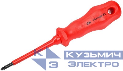 Отвертка диэлектрическая крестовая Ph1х80мм K2 1000В ARMA2L 3 IEK A2L3-SC30-K2-PH-10-080