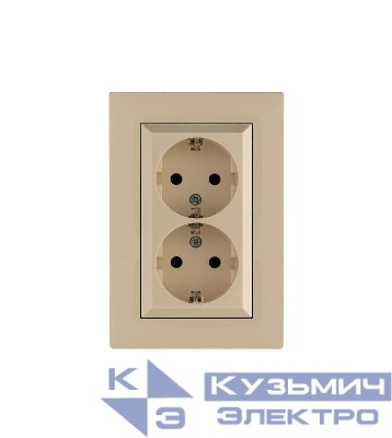 Розетка 2-я Karea RIZZ с заземл. крем Makel 88010082