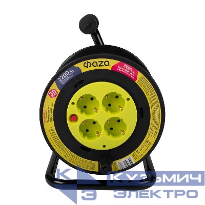 Удлинитель на катушке 4х30м с с заземл. CRG-04-3000 ФАZА 5063808