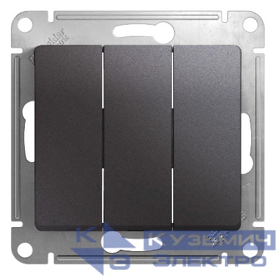 Выключатель 3-кл. СП Glossa 10А IP20 (сх. 3) 10AX механизм графит SE GSL001331
