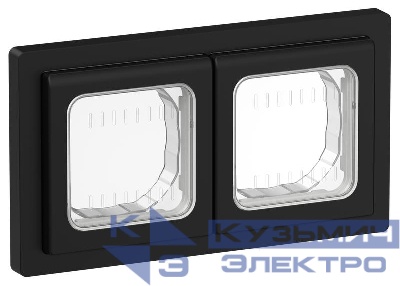 Рамка 2-м СП FLITE Рпро-2-55-ФлЧ IP55 черн. IEK FI-M20-32-55-K02