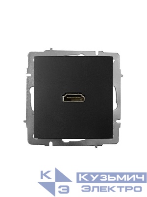 Розетка HDMI 1-м СП VESNA IP20 механизм черн. бархат LEZARD 742-4288-203