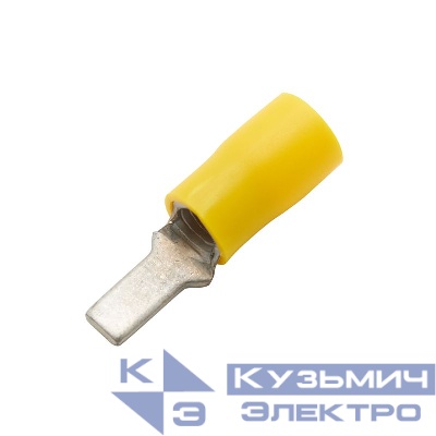 Наконечник изол. штыревой плоский 2.5-6кв.мм А=3.9мм В=13мм желт. (уп.50шт) DKC 2C11P