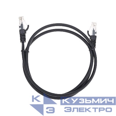 Патч-корд U/UTP CAT 5e RJ45-RJ45 26AWG LSZH черн. 1м Rexant 02-0102-1