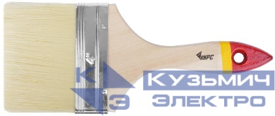 Кисть флейцевая "Модерн" 4дюйм (100мм) искусственная щетина деревянная ручка КУРС 00868