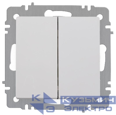 Выключатель 2-кл. СП Accent 6-104-01 10А IP20 250В AL/CU бел. Intro Б0063452