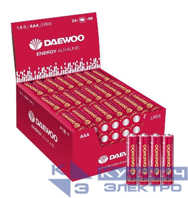 Элемент питания алкалиновый AAA/LR03 1.5В Energy Alkaline 2021 DB-4 (уп.4шт) DAEWOO 5029934