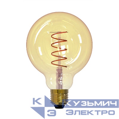 Лампа светодиодная LED-G95-4W/GOLDEN/E27/CW GLV21GO 4Вт шар 2250К тепл. бел. E27 спирал. нить Uniel UL-00001818