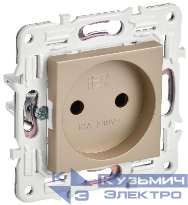 Розетка SKANDY 10А без заземл. без защ. шторок SK-R02Sa песочн. IEK SK-R10-10-K98