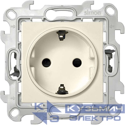 Розетка 1-м СП Simon 24 16А IP20 2P+E Push&Go защ. шторки механизм сл. кость Simon 2420432-031
