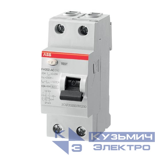 Выключатель диф. тока 2мод. FH202AC-40/0.1 ABB 2CSF202006R2400