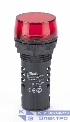 Лампа коммутационная ADDS ЛК-22 d22мм 220В AC/DC красн. LED DEKraft 25119DEK