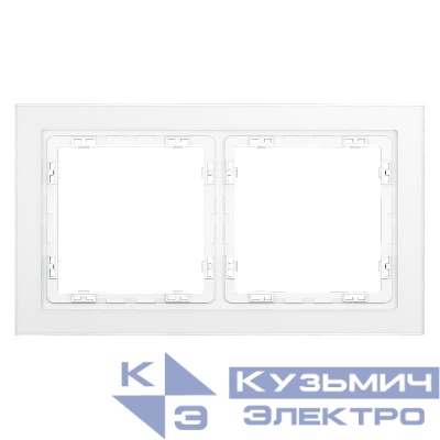 Рамка 2-м S70 стеклян. бел. матов. Voltum VLS110202