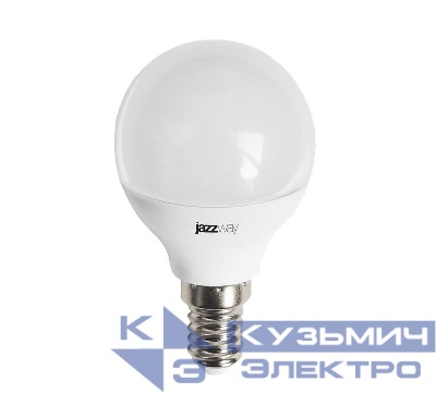 Лампа светодиодная PLED-LX 8Вт G45 шар 5000К холод. бел. E14 JazzWay 5028623