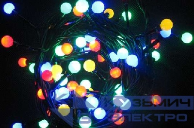Гирлянда "Цветные шарики" LDBL128G-10-C 128 светодиод. контроллер 6.4м зел. SHLights 4610003325039