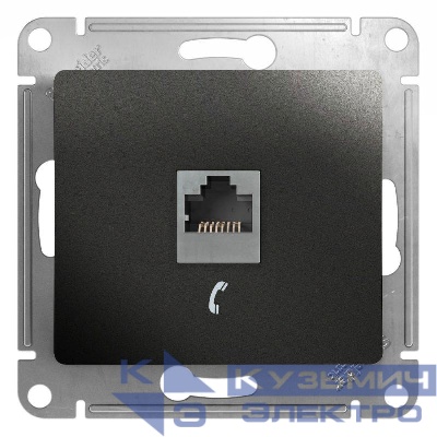 Розетка телефонная 1-м Glossa RJ11 механизм антрацит SE GSL000781T
