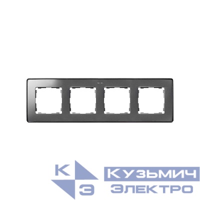 Рамка 4-м Simon82 Detail холодный алюм.; основание графит Simon 8201640-293
