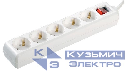 Удлинитель 5х5м с заземл. 16А IP20 У05К 2P+PE 250В 3х1 с выкл. IEK WYP10-16-05-05-ZK-N