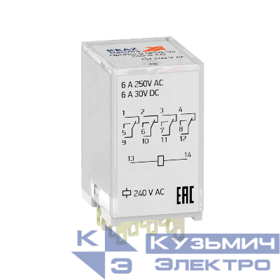 Реле промежуточное OptiRel G RP55-34-24D-6-CO КЭАЗ 281125