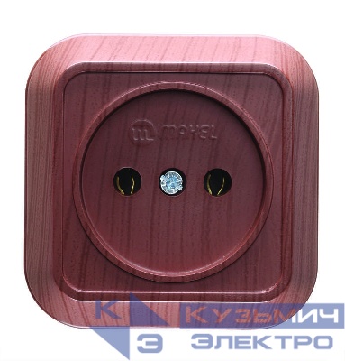Розетка 1-м ОП 16А IP20 квадрат. без заземл. орех Makel 45402