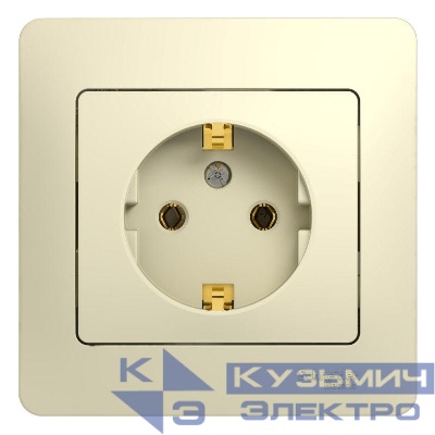 Розетка 1-м СП Glossa 16А IP20 с заземл. в сборе беж. SE GSL000242