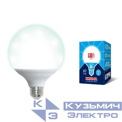 Лампа светодиодная LED-G95-16W/4000K/E27 /FR/NR Norma 16Вт матовая 4000К нейтр. бел. E27 (упак. картон) Volpe UL-00004874