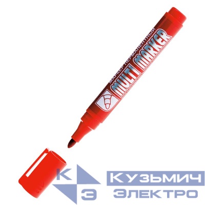 Маркер перманентный "Multi Marker" 3мм пулевидный крас. Crown Б0048241