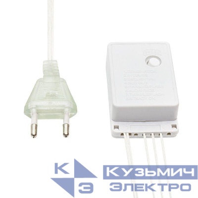 Гирлянда светодиодная универсальная 10м 100LED тепл. бел. 4Вт IP20 с контроллером 8 режимов провод ПВХ прозр. Neon-Night 303-063