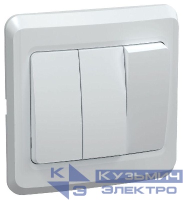 Выключатель 3-кл. 1п СП Вега 10А IP20 ВС10-3-0-ВБ бел. GENERICA EVV30-K01-10-DM