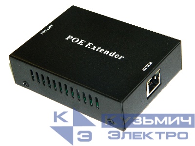 NS101EX PoE, повторитель передатчик (PSE)+приемник (PD), PSE 48V 15.4W 802.3af, PD 48V 25.5W 802.3af/at, 100Мбит, максимальная дистанция: 100м, черный РАСПРОДАЖА