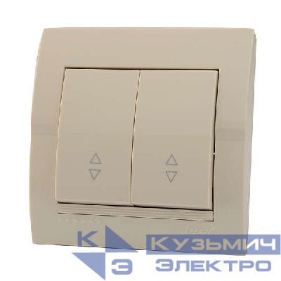 Переключатель проходной 2-кл. СП Deriy 10А крем. LEZARD 702-0303-106