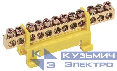 Шина PE "земля" на DIN-изол. "Стойка" ШНИ 6х9-12-С-Ж IEK YNN10-69-12P-K05