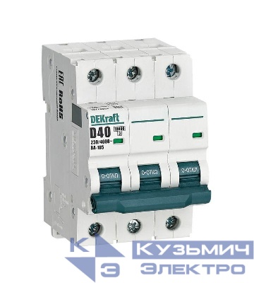 Выключатель автоматический модульный 3п D 40А 10кА ВА-105 DEKraft 13229DEK