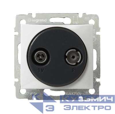 Розетка телевизионная оконечная TV/FM СП Valena 10дБ механизм бел. Leg 694285