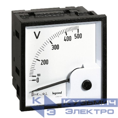 Вольтметр шкала 0-500В квадр. корпус Leg 014661