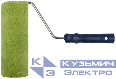 Валик полиакриловый нитяной профи бюгель 8мм диам. 47/83мм ворс 18мм 230мм зел. FIT 02168