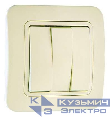 Выключатель 3-кл. 1п 1мод. СП Lillium 10А IP20 крем./крем. Makel 70291